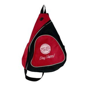Nancy Lopez Golf Adventures Play Happy! Red & Black Sling Bag Zipper Closure
